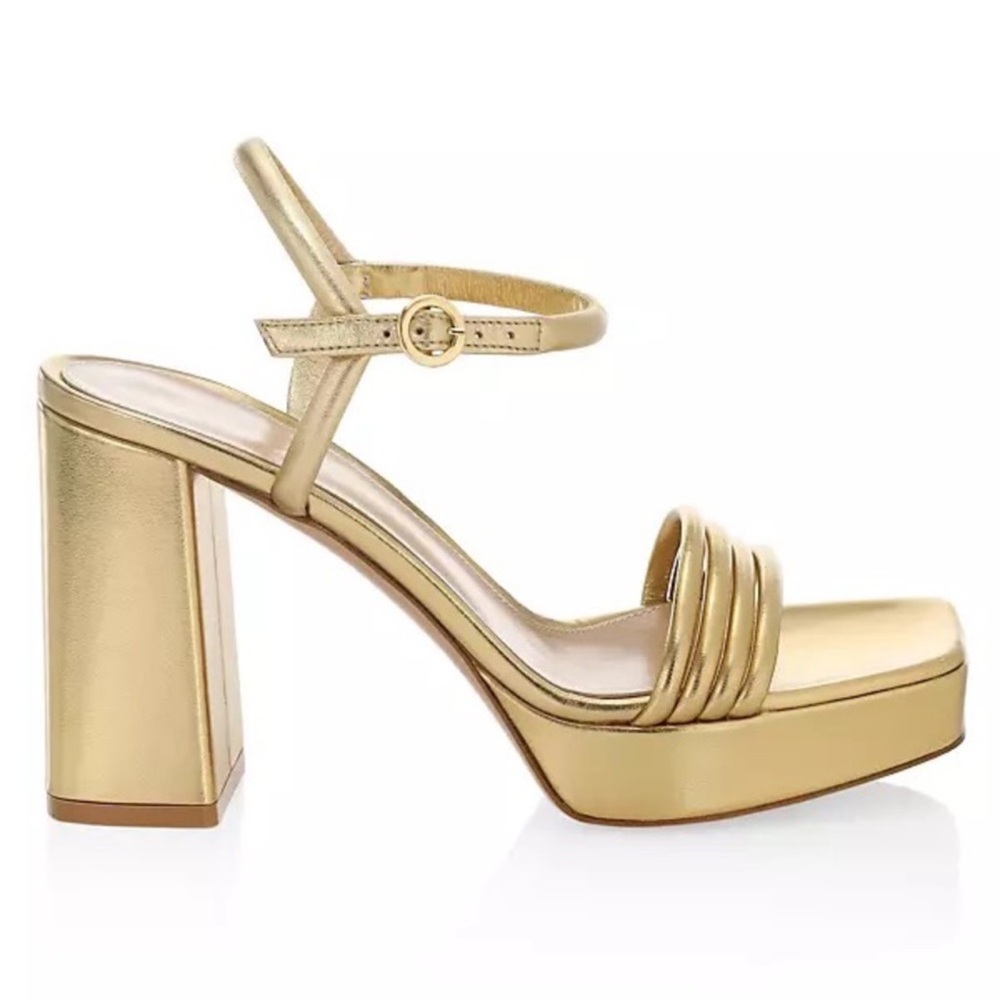 Gianvito Rossi
Metallic Gold Lena 70mm platform sandals